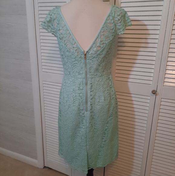 David's bridal mint cap sleeves lace dress sz 8 NWT *I - Picture 6 of 7
